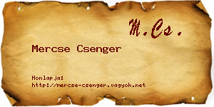 Mercse Csenger névjegykártya